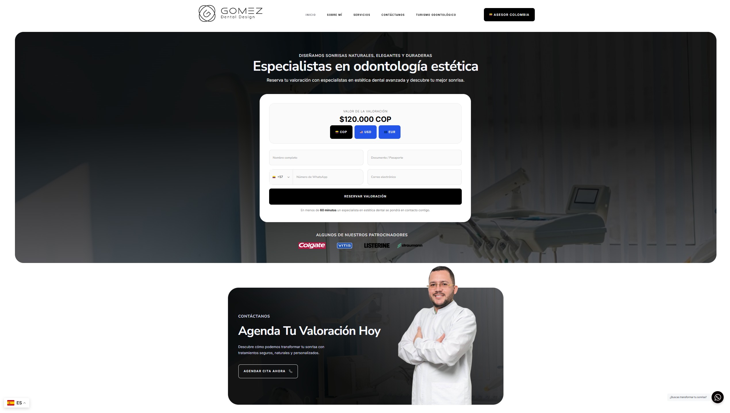 Diseño web para Gómez Dental Design, especializado en diseño dental