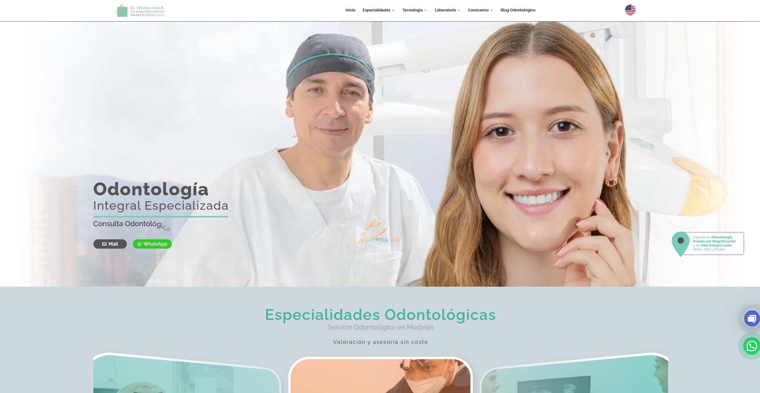 Diseño web para Alta Estética Dental, marca del sector odontológico